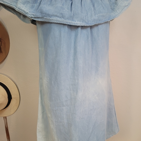MOTEL ROCKES REVOLVE MINI DENIM OFF SHOULDER DRESS SMALL - Picture 6 of 16